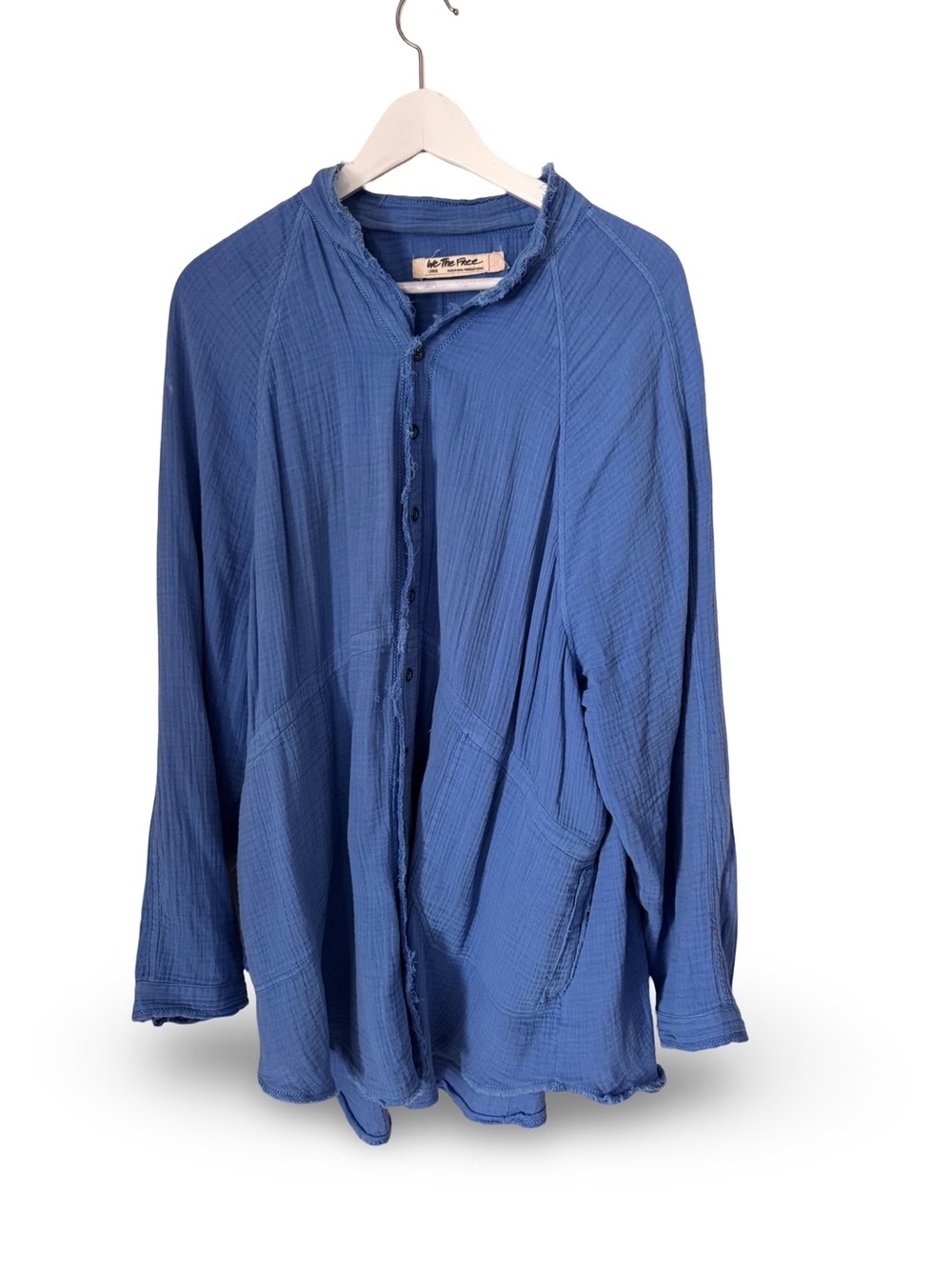 Free People, We The Free Relaxed Blue Button-Front Tunic